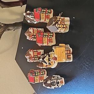 1989 Vintage Brinn's Porcelain House and Church Ornaments Set of 10